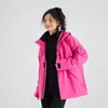 Chaqueta Deportiva Cortavientos Desmontable Tres en Uno Hecha a Medida de Fábrica Original para Montañismo al Aire Libre para Hombres y Mujeres, Versión Engrosada de Invierno