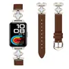 Adecuado para Huawei Band 8/9/10, correa de cuero con cola puntiaguda de trébol de cuatro hojas doble para Huawei 11/11pro, nueva correa de reloj