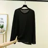 Camisa Casual Delgada de Protección Solar de Verano 2026 Holgada Versátil Capa Base Camisa de Aire Acondicionado Cuello Redondo Algodón Copo de Nieve Manga Larga Camisa de Capa Base