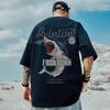 M5 Algodón Puro talla grande Camiseta de Marca Trendy para Hombre Estilo Hong Kong Suelta Hombre Gordo Pareja Recién Llegada oversiz Verano Manga Corta