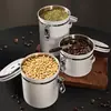 Tanque de armazenamento de grãos de café a vácuo de exaustão unidirecional tanque selado de pó de café tanque de armazenamento de leite em pó de aço inoxidável tanque de armazenamento de grãos