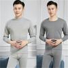 Pijama Grueso Conjunto Íntimo Ropa de Otoño Cuello Alto Hombres Mayores y Ancianos Pelo Caliente Pantalones Cálidos de Invierno Otoño Hombres Forro de Felpa Mediano