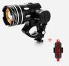 Luz de bicicleta, luz de advertencia nocturna, carga USB, T6, equipo de ciclismo de montaña, impermeable, faro de bicicleta