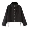 Chaqueta de otoño para mujer estilo europeo y americano, manga larga, cuello alto, con corbata 7075