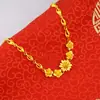 Pulseira Estilo Nacional Flor Rosa Dourado Areia Vietnamita para Mulheres, Cor Duradoura, Latão Imitação Pixiu, Joia Novo Estilo Chinês