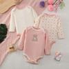 Ropa de Bebé de Tres Piezas con Mangas Largas, Body de una Pieza con Mangas Largas, Sudadera Triangular de Bebé para Primavera y Otoño, Body de una Pieza para Recién Nacido