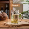 Vaso de Vidrio de Manzana Verde Grande Engrosado para Cerveza con Asa Descubierto Casa de Té ktv Bar Regalo Impresión de Logotipo