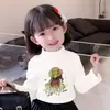 Camiseta Básica de Veludo Quente para Meninas, Roupa Outono e Inverno Gola Alta Meia para Crianças, Camiseta de Manga Longa para Crianças Tamanho Pequeno e Médio, Top Estilo Coreano para Bebê