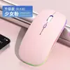 Ratón Bluetooth inalámbrico de doble modo con logotipo personalizado para portátil, recargable, silencioso, luminoso, para oficina de negocios, juegos