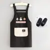 Avental de Desenho Animado Repelente à Água para Cozinha Doméstica, Avental Fofo, Roupa de Trabalho Fashion com Estampa para Catering, Anti-Manchas e Respirável