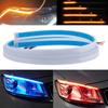 Nova lâmpada de rodagem diurna tira de guia de luz ultrafina 30 45 60cm lâmpada de fluxo de duas cores lâmpada decorativa de carro lâmpada de seta branca amarela