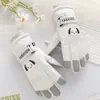 Guantes de Esquí de Cachorro de Dibujos Animados de Invierno con Forro Polar, Cálidos y Engrosados, Adecuados para Estudiantes y Mujeres, Guantes Deportivos a Prueba de Frío para Ciclismo, Compatibles con Pantalla Táctil