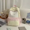 Mochila Versátil de Moda Elegante y Sencilla con Bloques de Color de Alta Capacidad, Modelo Nuevo 2026 para Niñas, Adecuada para Estudiantes de Secundaria y Preparatoria
