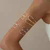 Pulsera Abierta Geométrica Cruzada Metálica Multicapa Europea y Americana Moda Simple Elegante de Gama Alta Pulsera para Mujeres