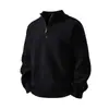 Suéter de punto de cuello alto para hombre para otoño e invierno, con diseño de jacquard, corte holgado y un estilo moderno, casual y relajado con cremallera