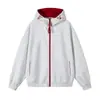Sudadera con capucha bicolor con cremallera para hombre, marca de tendencia nueva primavera/otoño 2026, chaqueta con capucha versátil deportiva casual holgada