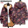 Chaqueta de Nuevo Estilo Transfronteriza con Elementos de Patrón Multicolor, Cárdigan con Capucha y Cremallera 88, Abrigo de Algodón Polar Espeso de Invierno con Forro Amarillo