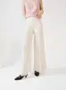 Pantalones Anchos de Alta Calidad Miyake para Mujer Verano Delgados Cintura Elástica Versátiles Pantalones Plisados de Tiro Alto Casual Sueltos de Campana