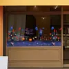 Pegatinas personalizadas de castillo de brujas para comercio electrónico transfronterizo, pegatinas electrostáticas para vidrio, pegatinas decorativas de Halloween para la línea de la cintura, decoraciones para ventanas