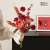 Decoraciones de Frutas Rojas y Flores Artificiales para el Festival de Primavera, Adornos para Bodas, Sala de Estar, Mesa de Comedor, Ramo de Frutas de la Fortuna, Arreglos de Flores Artificiales