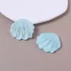 Serie Oceáno de Verano Parche de Resina Azul Semitransparente con Lentejuelas y Brillo Forma de Abanico Accesorios para Flores de Zapato DIY Joyería Venta al por Mayor