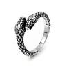 Anillo abierto de personalidad creativa retro de serpiente pequeña anillo dominante serpiente de doble cabeza desgastada venta directa de fábrica de joyería al por mayor
