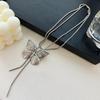 Colar de borboleta com borla removível mulheres 2024 Novas explosões High-end Light Luxury Niche Waist Chain Corrente de lã
