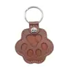 Chaveiro Porta-Pelos de Pet Pronto para Usar Estojo de Couro Desenho de Patinha de Gato Fofa Capa Protetora para Armazenamento de Pelos