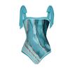 Traje de Baño Entero Europeo y Americano Nuevo 2024 Transfronterizo Aliexpress Amazon Ondulación de Agua Traje de Baño Bikini Entero Set