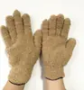 Ayudante del Hogar Coral Fleece Terciopelo de Media Cara Cálido Absorbente de Agua Eliminador de Polvo Guantes Tejidos Unisex al por Mayor