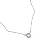 289 Cadena para clavícula estilo coreano cadena de plata decoración moda minimalista versátil anillo liso geométrico collar de plata de ley S925 para mujer