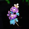 Broche de flor de peonía de moda nacional de temperamento, broche de alta gama para mujer, nuevo esmalte chino de color, diseño de nicho, accesorios de pin con sentido