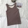 Otoño e Invierno Nuevo Chaleco Cálido con Forro Polar para Mujer Cuello Redondo Una Pieza con Almohadilla en el Pecho Ajustado Adelgazante para Usar Debajo y Encima Top Calefactor