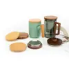 Tapa de Taza de Nogal Negro, Tapa Creativa de Vidrio de Tronco, Tapa de Taza de Boro Alto Simple y Duradera, Tapa Universal para Taza de Té