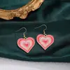 Estilo Japonés y Coreano Corazón de Melocotón Rosa Zigzag Globo Aerostático Arcoíris Gancho para Oreja Lujo Ligero Gama Alta Dulce Chicas Pendientes Ins para Mujer