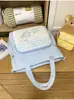 Bolso Bandolera Suave y Lindo Azul Brillante Glaseado, Estilo Japonés con Sensación Suave y Sanadora, Adecuado para la Escuela y las Compras, Bolso Cruzado Ligero