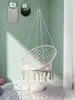 Cesta colgante popular con borlas para interiores, balcón, exterior, cuerda de algodón, silla colgante, estilo escandinavo, columpio, cama perezosa, cuna para Bed & Breakfast