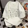 2025 Verano Estilo Casual Holgado Nicho Estampado de Dibujos Animados Top Nuevo Versátil Retro Sencillo Camiseta de Manga Corta para Mujer