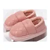 Pantuflas de Algodón Impermeables para Hombres y Mujeres en Otoño e Invierno 2025 Nuevos Zapatos Cálidos para el Hogar con Talón de Bolsa Gruesa Suela Antideslizante de Cuero y Algodón para Usar Afuera