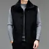 Chaleco cálido para hombre de imitación de piel de visón yingao invierno cremallera engrosado con felpa interior casual para mediana edad suéter transfronterizo venta al por mayor