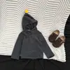 Camada Interna de Inverno para Bebê com Capuz Camada Base Top para Crianças Pequenas Chapéu de Elfo Retro com Bola e Franja Manga Longa Top para Bebê
