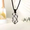 Colgante Prismático Hexagonal de Cuarzo Rosa Blanco Natural para Hombres Mujeres Parejas Colgante de Collar de Piedra Cruda Adorno Joyería Regalo Venta al por Mayor