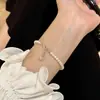 Pulsera Shijia Blanco Perla 4mm Zirconia Francesa Apilable Joyería de Perlas de Lujo Ligero para Mujeres