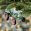 Decoraciones para Árbol de Navidad de Tractor Personalizadas Transfronterizas Colgante Plano Acrílico Adornos de Regalo Navideño