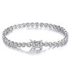 Mecanismo de Cierre Cadena Pulsera de Plata S925 Fila Única Circonita Diamante Artificial Pulsera Venta Directa de Fábrica