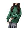 Sudadera Gruesa de Terciopelo Nueva Colección Otoño e Invierno para Mujer Estilo Coreano Moderna Estudiante Holgada Perezosa Chaqueta Suéter de Cuello Alto Falsa de Dos Piezas