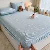 Sábana bajera acolchada, pieza única, protector de colchón engrosado, no es algodón puro, funda de cama 100% algodón, protector de colchón a prueba de polvo y antideslizante