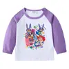 2026 Nova Camiseta Infantil de Primavera e Outono Gola Redonda Desenho Animado Manga Longa Camiseta Básica Conjunto para Meninos e Meninas Camiseta de Algodão