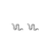 Brincos de tarraxa de cobra prateados femininos brincos de prata esterlina S925 Super Brilhantes com incrustação de diamante para o osso da orelha moda europeia e americana criativos brincos de fio