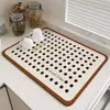 Tapete Absorvente Simples para Bancada de Cozinha, Tapete Drenante e Secante de Terra de Diatomáceas para Pia, Balcão de Bar, Louças e Tapete de Isolamento Térmico